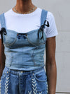 Upcycled Denim Deconstructed Corset by Fanfare