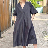Rebecca Denim Dress in Denim Chambray