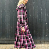 Ruffle Blouse in Berry & Black Check
