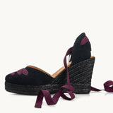 Ibiza Wedge - Black and Pink