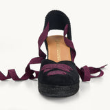 Ibiza Wedge - Black and Pink