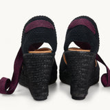 Ibiza Wedge - Black and Pink
