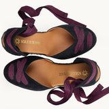 Ibiza Wedge - Black and Pink