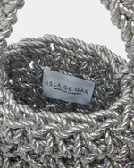 Hive Bucket Bag in Silver Metallic Cord by Isla de Gar