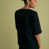 Short Sleeve Tailored Jacket in Black