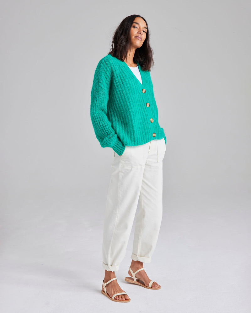 Sirena Italian Cardigan in Green by Cape Cove