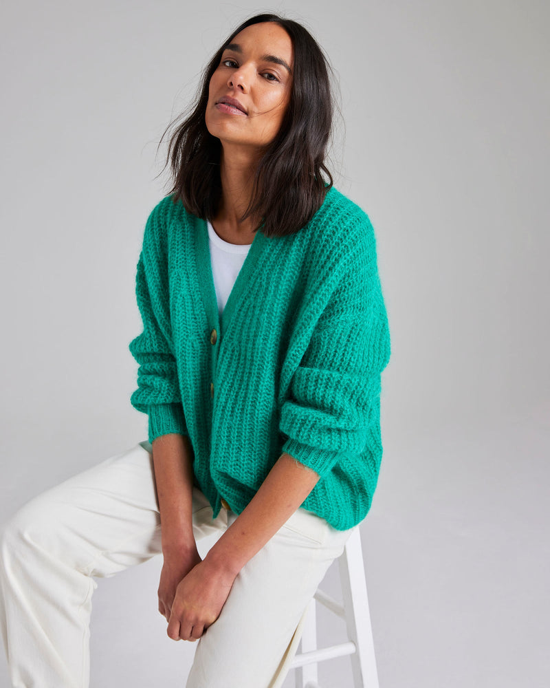 Sirena Italian Cardigan in Green by Cape Cove