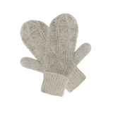 Katie Hand Knit Mittens in Light Grey
