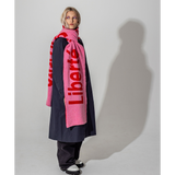 Liberte, Egalite, Sororite Lambswool Scarf in French Rose & Rouge