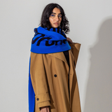 Liberte, Egalite, Sororite Lambswool Scarf in Klein & Navy