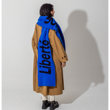 Liberte, Egalite, Sororite Lambswool Scarf in Klein & Navy