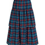 Lottie Turquoise Stewart Tartan Midi Skirt