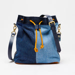 LPOL x seventy + mochi Mia Bucket Bag in Denim & Yellow