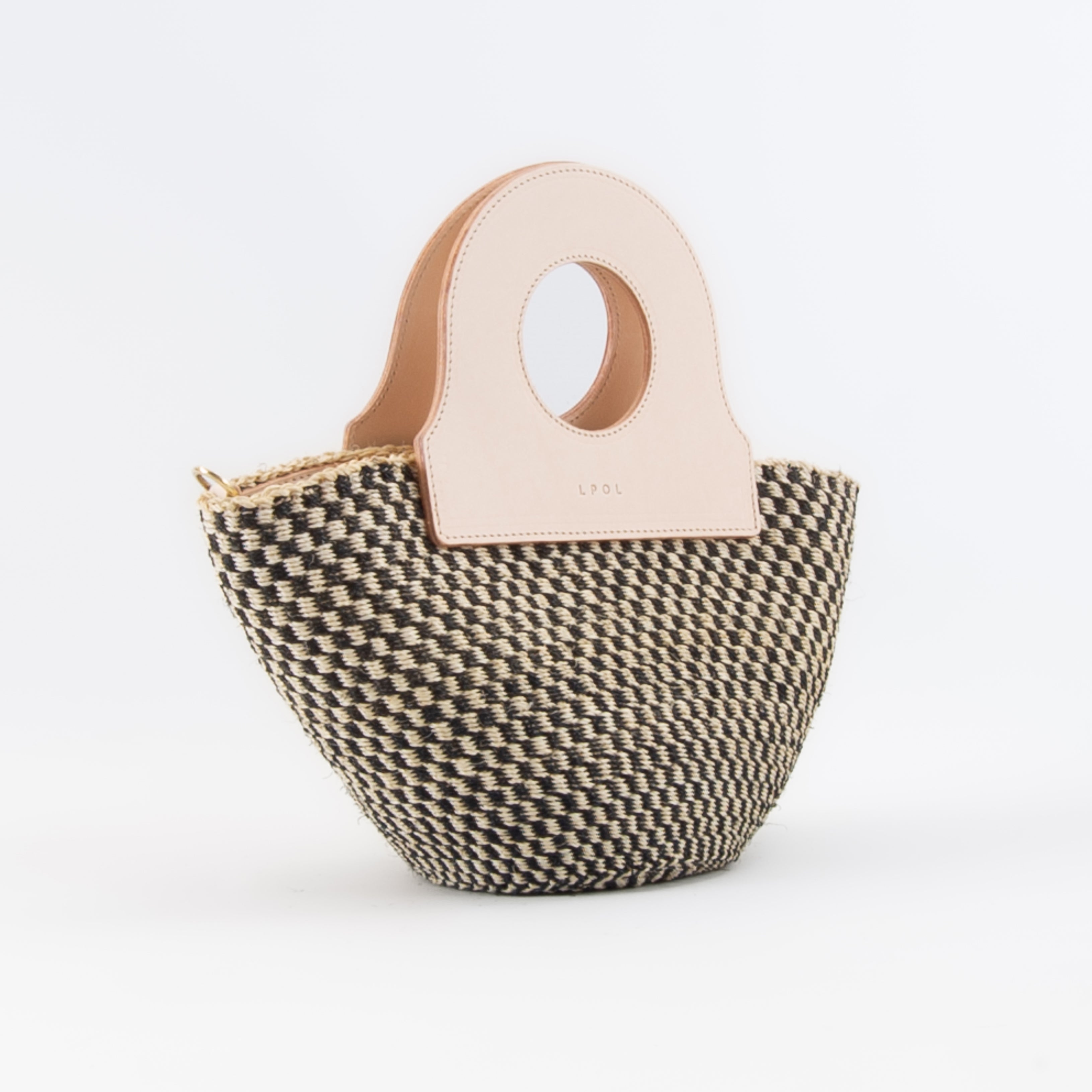 Woven Bag in Checkerboard & Natural by LPOL