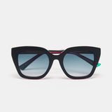 Lauryn Large Cat Eye Sunglasses Black Pink by Zoe de Pass Eyewear