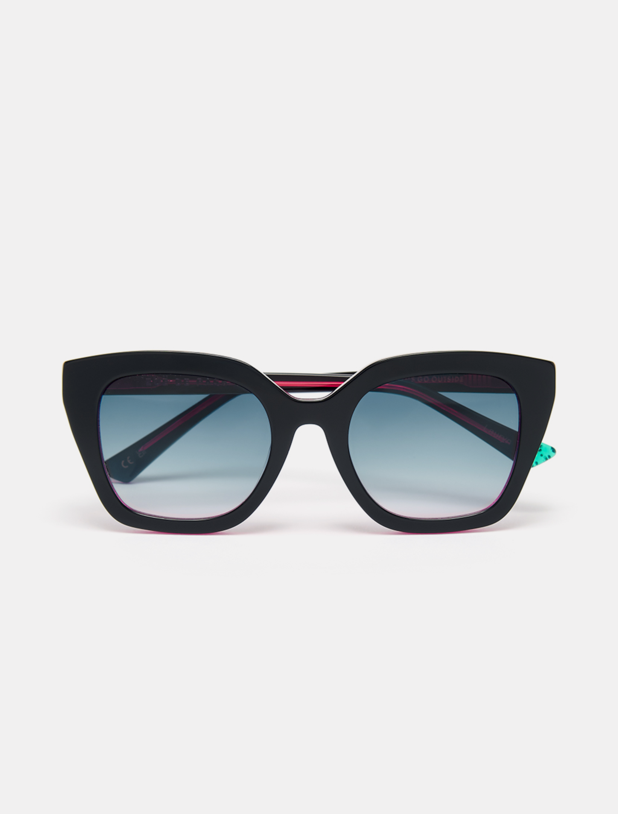 Lauryn Large Cat Eye Sunglasses Black Pink by Zoe de Pass Eyewear