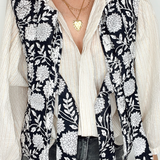Lenny Quilted Bow Gilet in Black & White