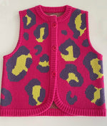 Leopard print gilet pink mix by Slow Love