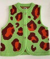 Leopard Print Gilet Green Mix by Slow Love
