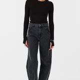 Nina Barrel Leg Jean in Raven