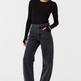 Nina Barrel Leg Jean in Raven