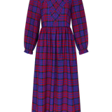 Maisie Red & Blue Tartan Maxi Dress