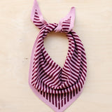 Merino Triangle Scarf in Pink Stripe