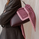 Merino Triangle Scarf in Pink Stripe