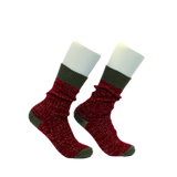 Elsie Merino Wool Sock - Avocado & Burgundy