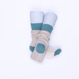 Elsie Merino Wool Sock - Natural / Blueberry