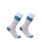 Elsie Merino Wool Sock - Natural / Blueberry