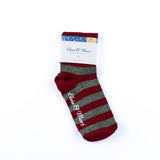 Marj Merino Stripe Sock - Avocado & Burgundy