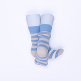 Marj Merino Stripe Sock - Natural / Sky