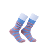 Marj Merino Stripe Sock - Tea Rose / Sky