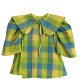 Maisy Collared Blouse in Yellow & Blue Check