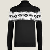 Merino Wool Snowflake Fairisle Polo Neck Jumper