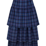 Tallulah Navy Tartan Maxi Skirt