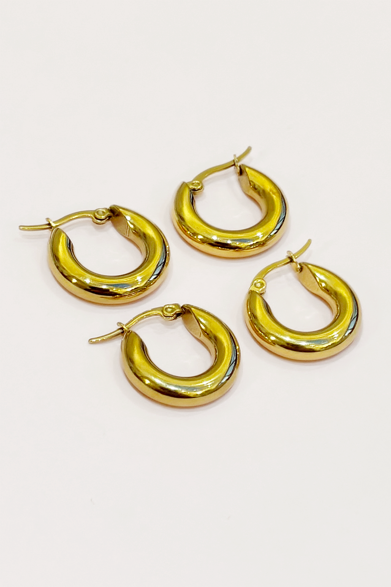 Nell Chunky Plain Hoop Earring by Alison Fern