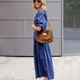Helena Shoulder Bag in Chestnut Suede