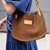 Helena Shoulder Bag in Chestnut Suede