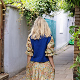 Raye Cotton Knitted Vest in Ocean