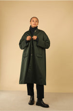 Pure cotton A-Line Coat in Sage Green by Lora Gene