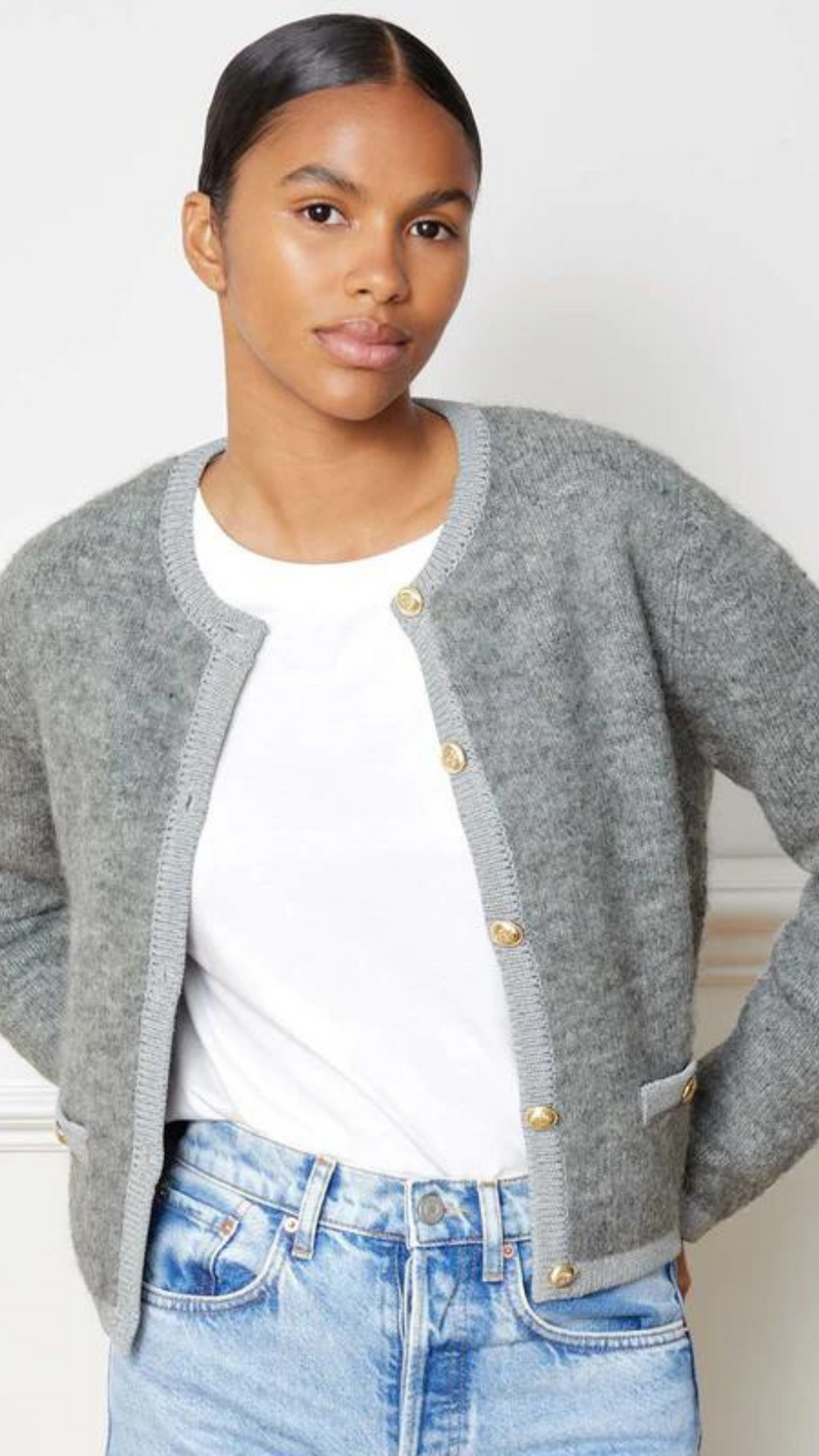 Military Button Cardigan by Albaray Percy Langley