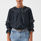 Phoebe Blouse in Indigo Rinse - seventy + mochi