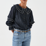 Phoebe Blouse in Indigo Rinse - seventy + mochi