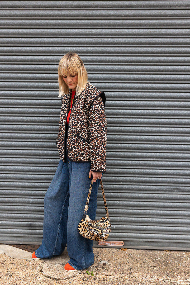 Pandora Leopard Print Two-In-One Cotton Quilted Jacket by Raf and Grace