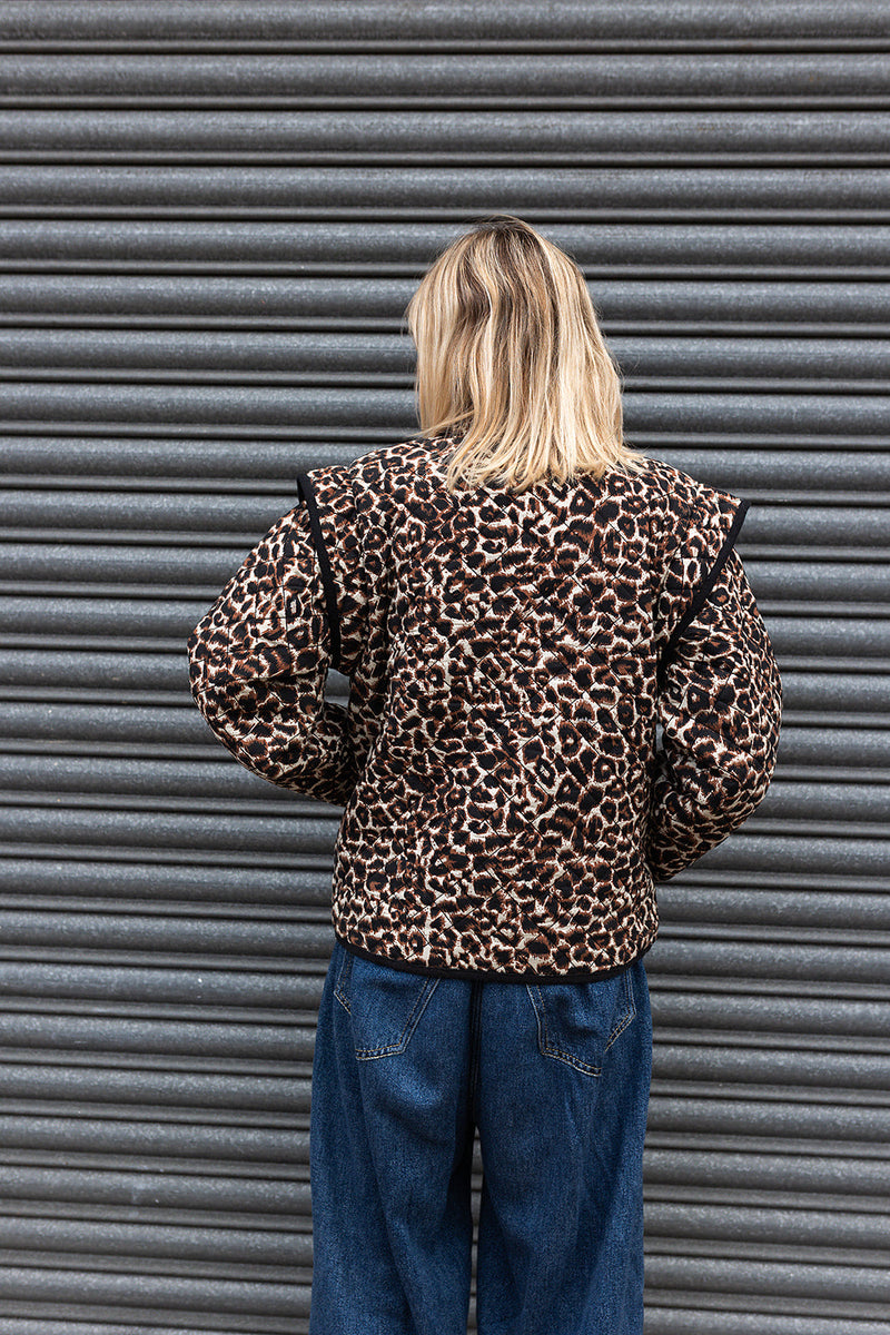 Pandora Leopard Print Two-In-One Cotton Quilted Jacket by Raf and Grace