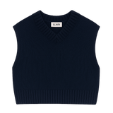 Raye V-Neck Knitted Vest in Navy
