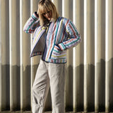 Zoe Summer Striped Cotton Quilted Jacket