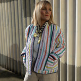 Zoe Summer Striped Cotton Quilted Jacket